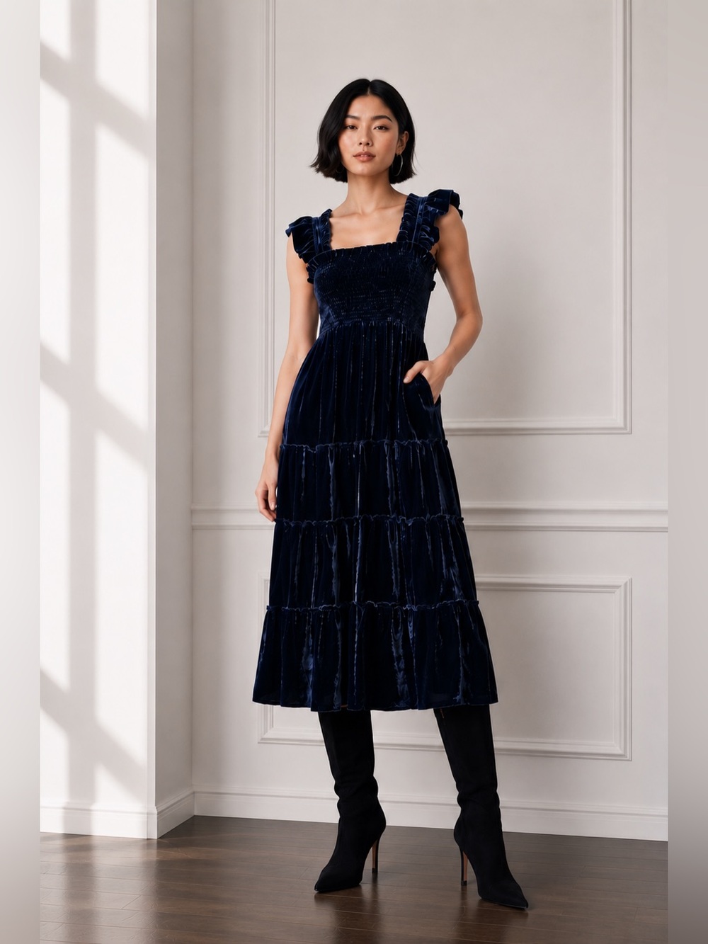 Hill House Nap Dress Smocked Velvet Vampire Witchy Goth Whimsigoth
